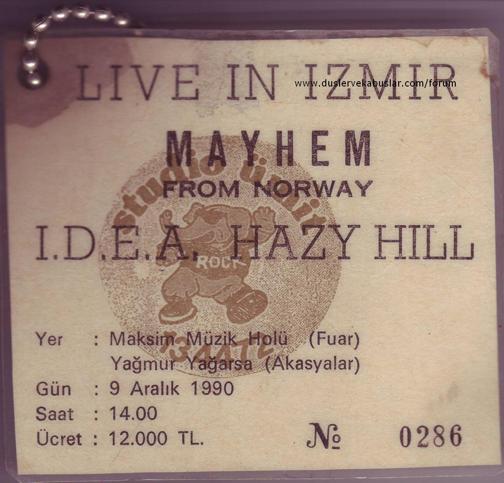 1990-12-09 Mayhem, Hazy Hill, IDEA