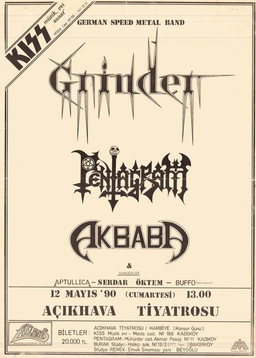 1990-05-12 Grinder, Pentagram, Akbaba