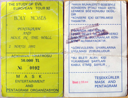 1992-05-02 Holy Moses, Pentagram, Hole in the Wall