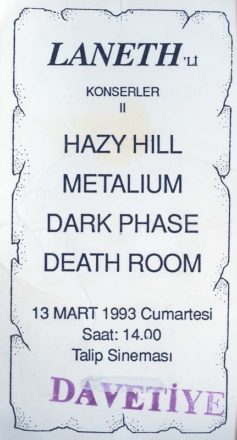 1993-03-13 Hazy Hill, Metalium, Dark Phase, Deathroom