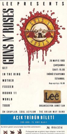 1993-05-26 Guns n Roses, Brian May (Bilet) (Murat Tarman)